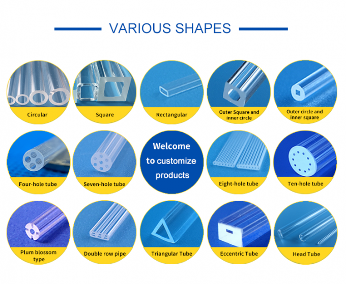 1100 Degree Quartz Glass Tubes Double Holes Four Holes Six Holes Multi