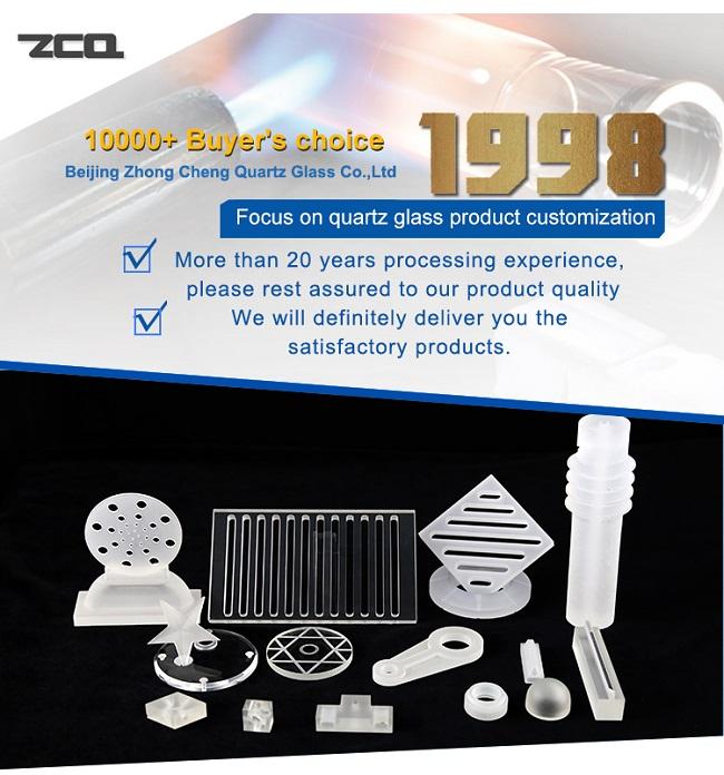 Fused Machining Quartz Glass Slotted Cnc Parts High Temperature Resistance