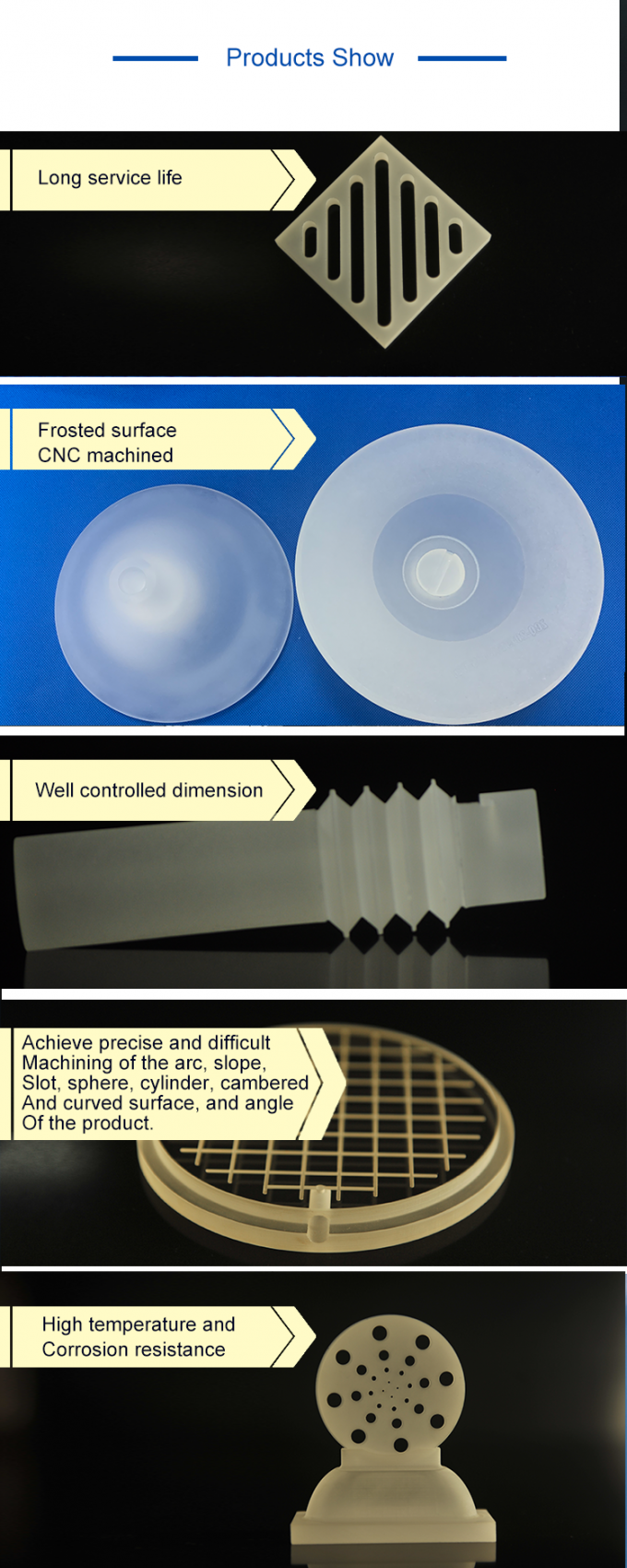 Fused Machining Quartz Glass Slotted Cnc Parts High Temperature Resistance