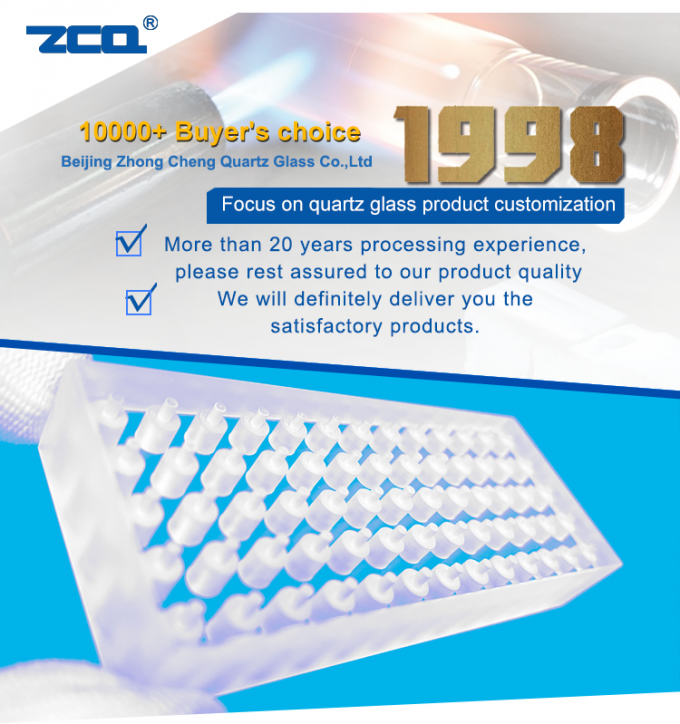 Perforated Machining Quartz Glass Plate With Porous High Precision