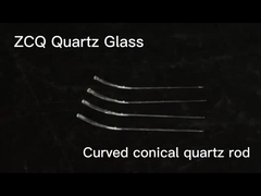 transparent Quartz Rod Smooth Surface  curved conical glass rod