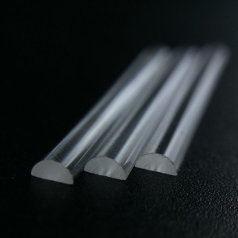 Quartz Glass Rod Transparent Semi Round Specially Semicircular Heat Resistant