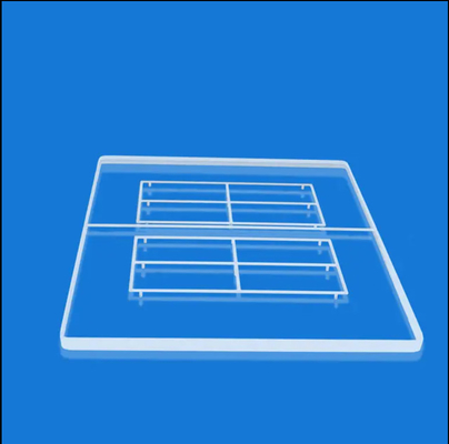 JGS2 2.2g/cm3 Customizable Grooved Rectangular Quartz Glass Plate With Surface To Fulfill Customer's Requirement