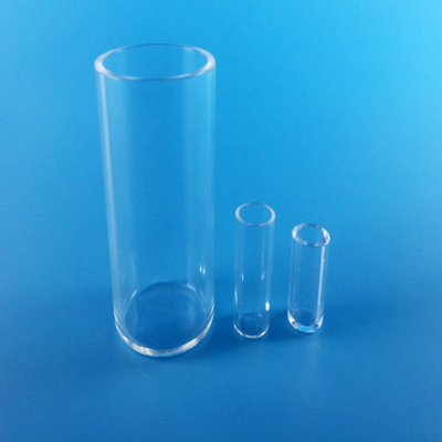 Transparent Quartz Capillary Tube One End Flat Sealed Quartz Glass Test Tube