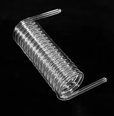 Clear Transparent Spiral Quartz Glass Tube With Polished Surface