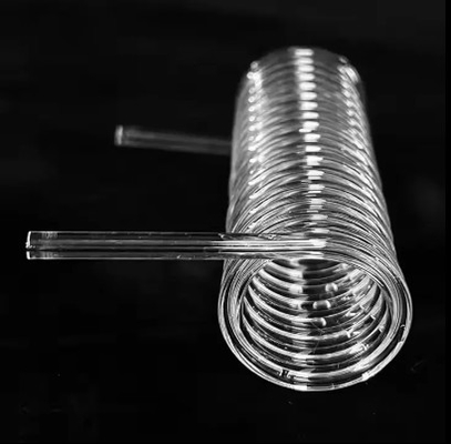 Clear Transparent Spiral Quartz Glass Tube With Polished Surface