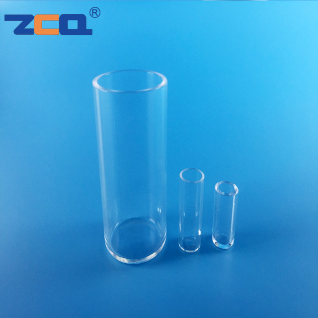 Transparent Quartz Capillary Tube One End Flat Sealed Quartz Glass Test