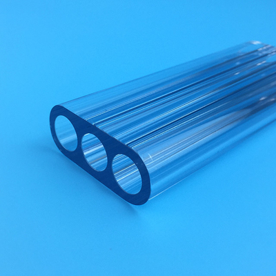 Triple Bore Polished Laser Flow Tube Cerium Doped Quartz transparent Color